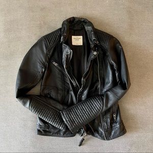 Abercrombie and fitch faux leather jacket